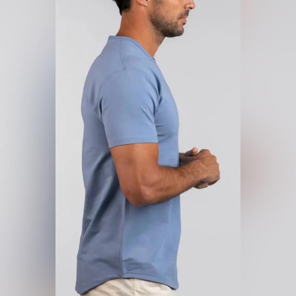 NWT! BYLT Basics Drop Cut Lux Shirt- Atlantic- Size Large - Picture 5 of 7